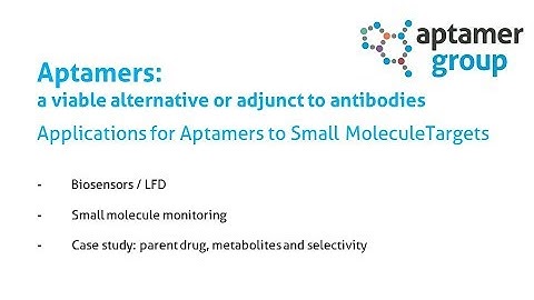 Applications for Aptamers to Small Molecule Targets