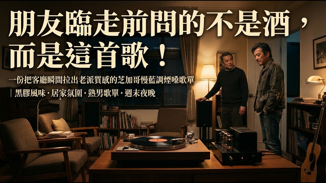 🎧 沒特別炫耀品味，只是把這份歌單輕輕放出來，朋友就默默記下了歌名｜一份讓家裡聽起來很有故事的芝加哥慢藍調男聲收藏｜老派藍調・熟男居家・週末待客・高級感客廳・收藏級歌單