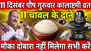 11 दिसंबर पौष गुरुवार कालाष्टमी व्रत के दिन 11 चावल के दाने वाला उपाय जरुर करे || Pradeep Ji Mishra