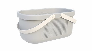3D model of a plastic basket for the bathroom. Superhive, CGtrader (no sound)