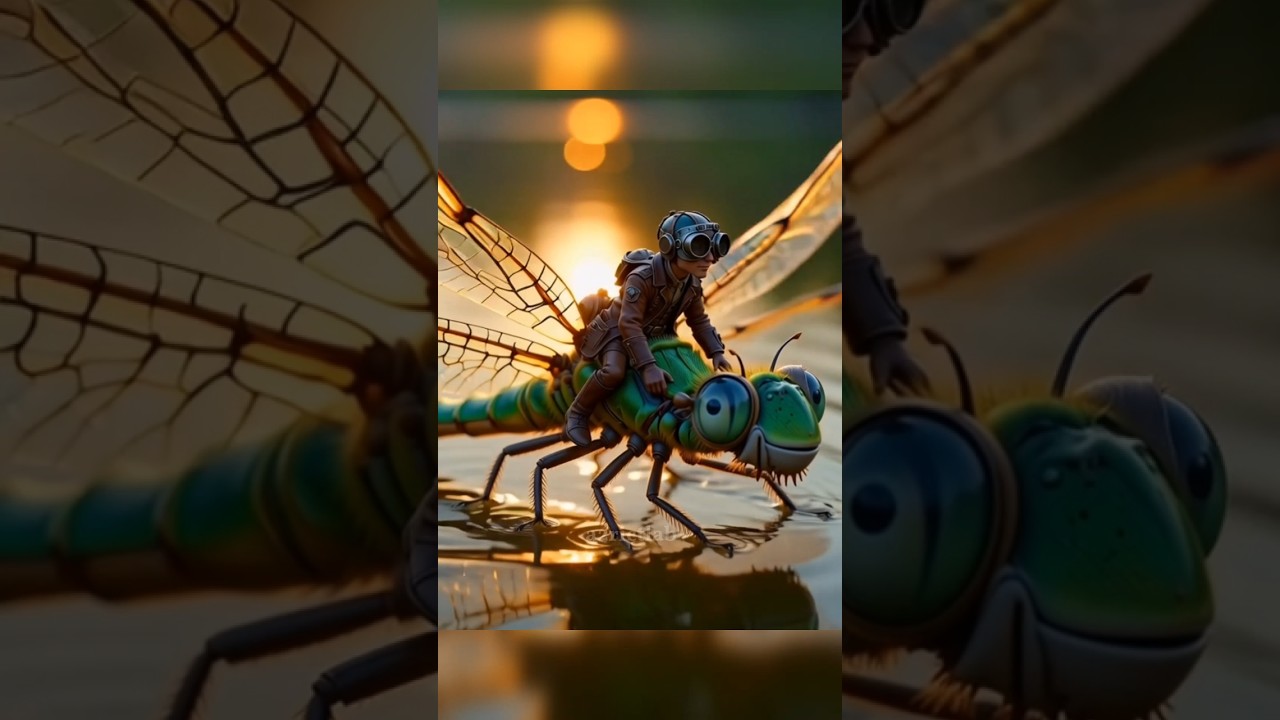 Tiny Pilot, Giant Dragonfly ✨🐉🌿