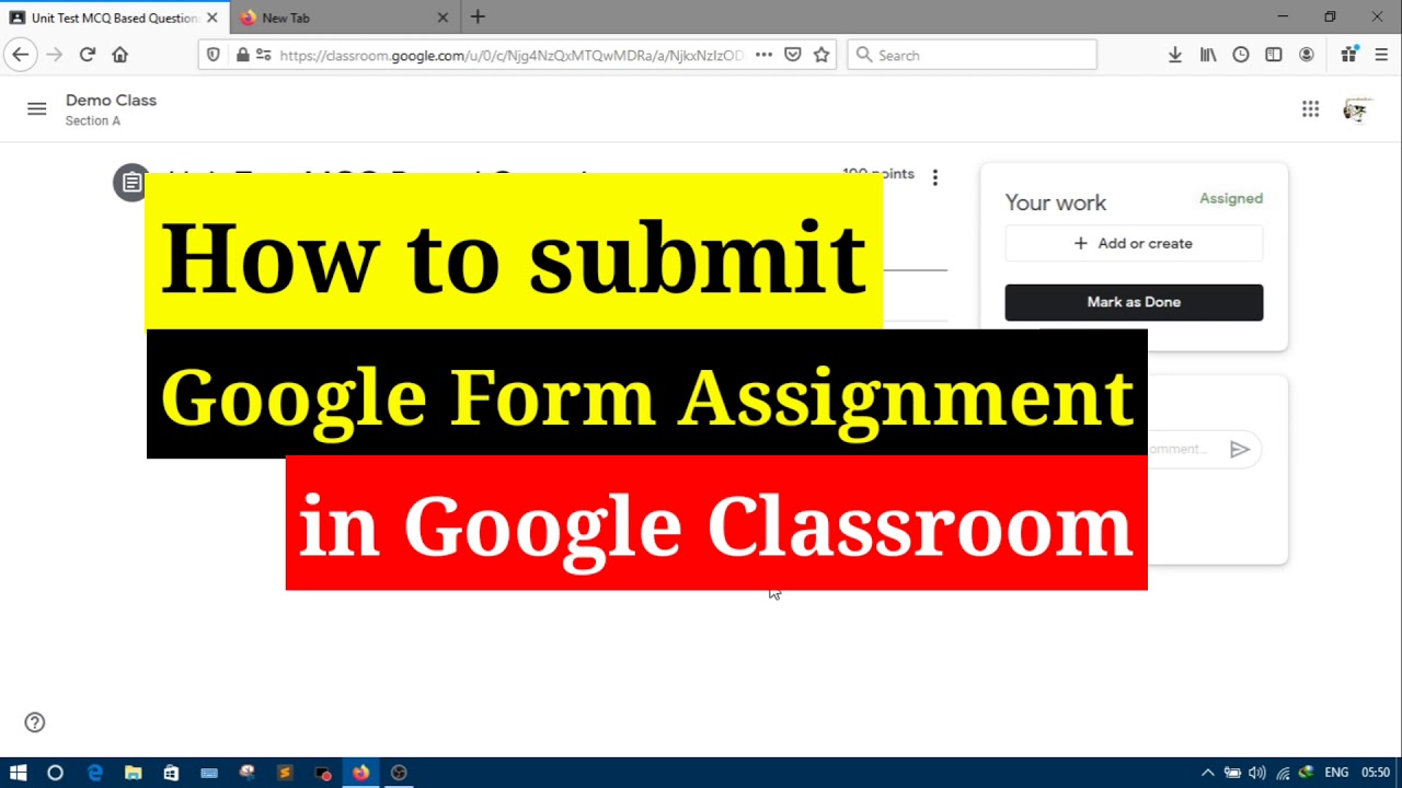 google classroom google form assignment