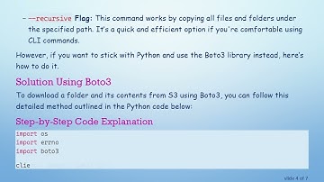 How to Download Entire Content of a Subfolder in an S3 Bucket Using Boto3