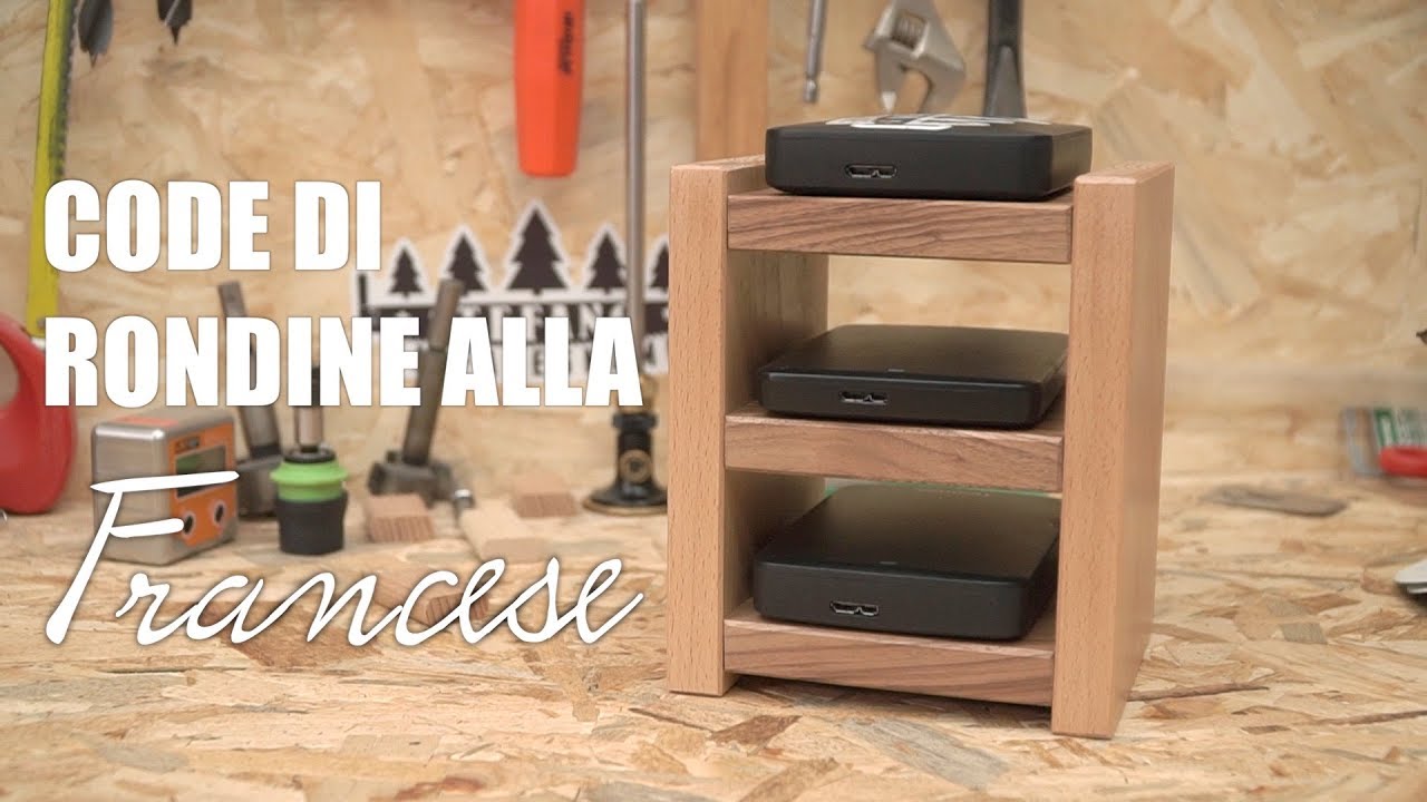 MINI SCAFFALE IN LEGNO PORTA HARD DISK - Tecnica di fresatura - Canale a coda di rondine - Fai da te