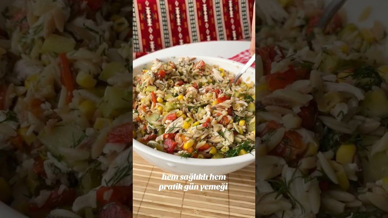 Tavuklu Arpa Şehriye Salatası Tarifi✨ #yemek #keşfet #çayınyanına #neyesem #salata #tavuk #günyemeği