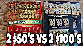 $50 Cash Blowout vs $100 $20 Million Supreme 🟨 Texas Lottery