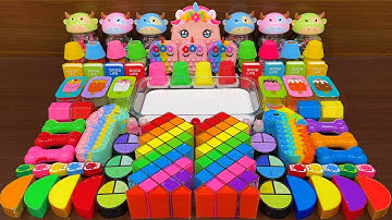 Mixing Random Things into GLOSSY Slime!! Series #177 Satisfying RAINBOW UNICORN Video