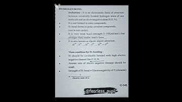 Hydrogen bonding explained class 11 notes