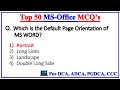 Top 50 ms office mcq questions and answers  for dca adca  pgdca ccc