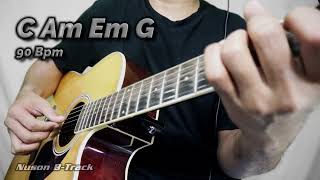 C Major [90 Bpm] Backing Track Acoustic Guitar Strum #9