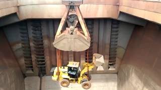 Bulldozer Inside The Cargo Hold Of A Bulk Carrier - Cargo Ship [HD]