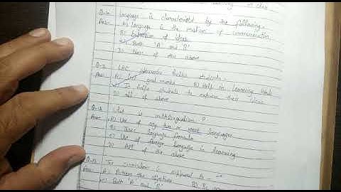 BEd (2nd Yr), Language across the Curriculum MCQS Part 1