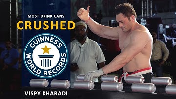 The Most Drink Cans Crushed With Hand in 1 Minute - Guinness World Records | Vispy Kharadi