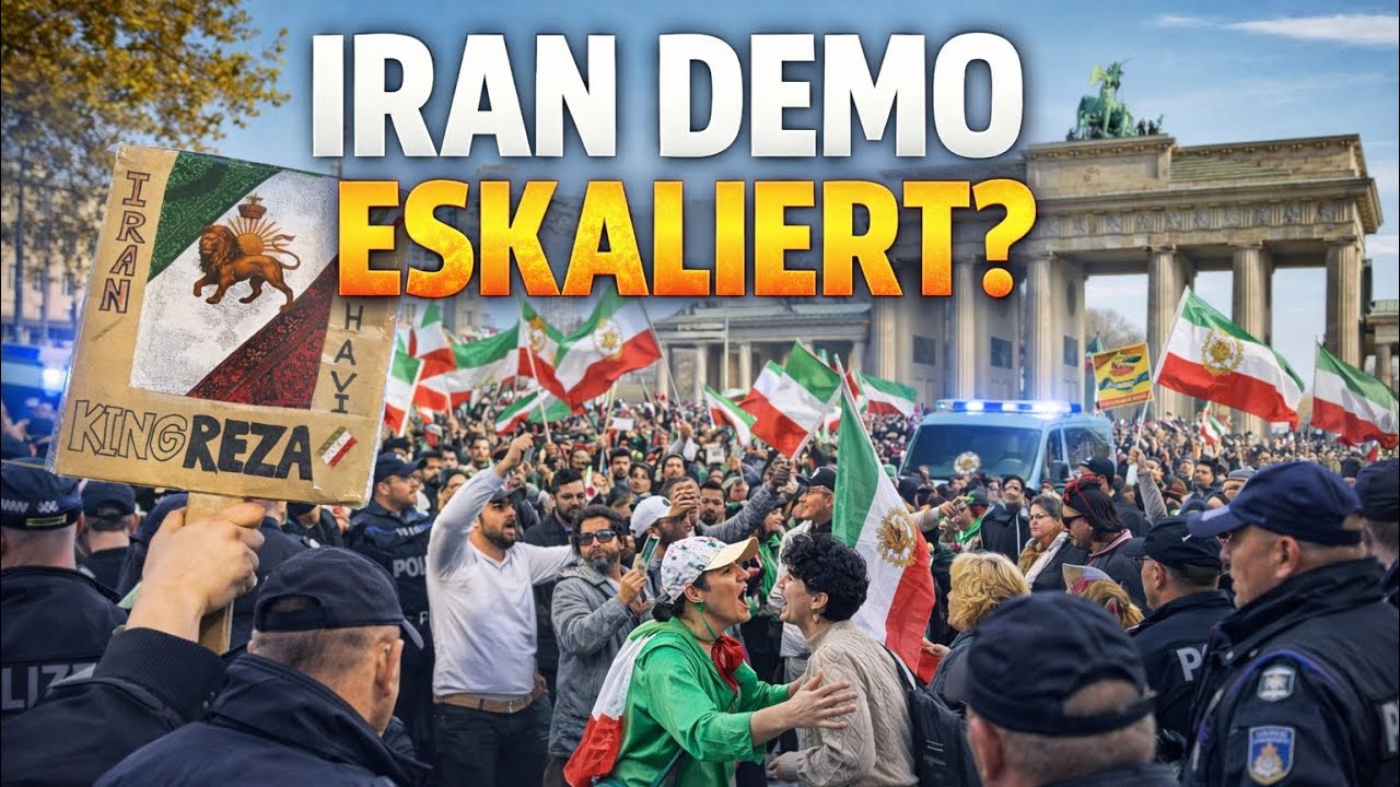 Ausnahmezustand in Berlin - Iran Demo am Brandenburger Tor