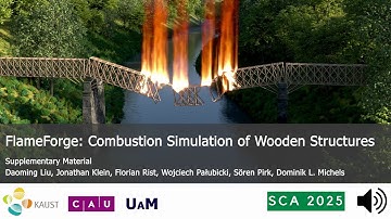 FlameForge: Combustion Simulation of Wooden Structures (SCA 2025)