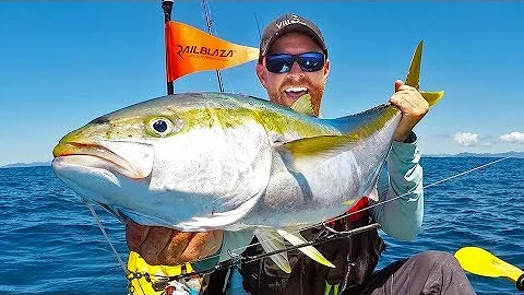 Kayak Fishing: BIG Yellowtail Kingfish Offshore -- New Zealand Ep 8 | Field Trips with Robert Field
