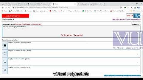 CS202 QUIZ Spring 2020 | QUIZ 1 AFTER GRAND QUIZ | VIRTUAL POLYTECHNIC