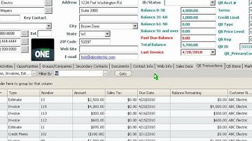 QBSalesData - Using the QB Transactions and QB Items tabs in ACT!