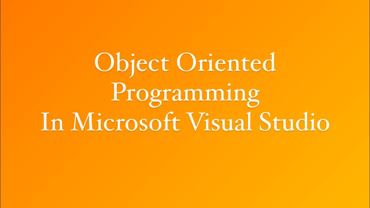 Object Oriented Programming #C - YouTube