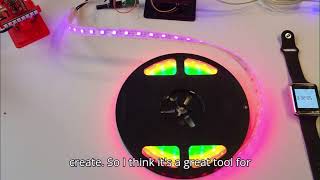 RGB LED string with Lilygo T-watch to teach Arduino coding