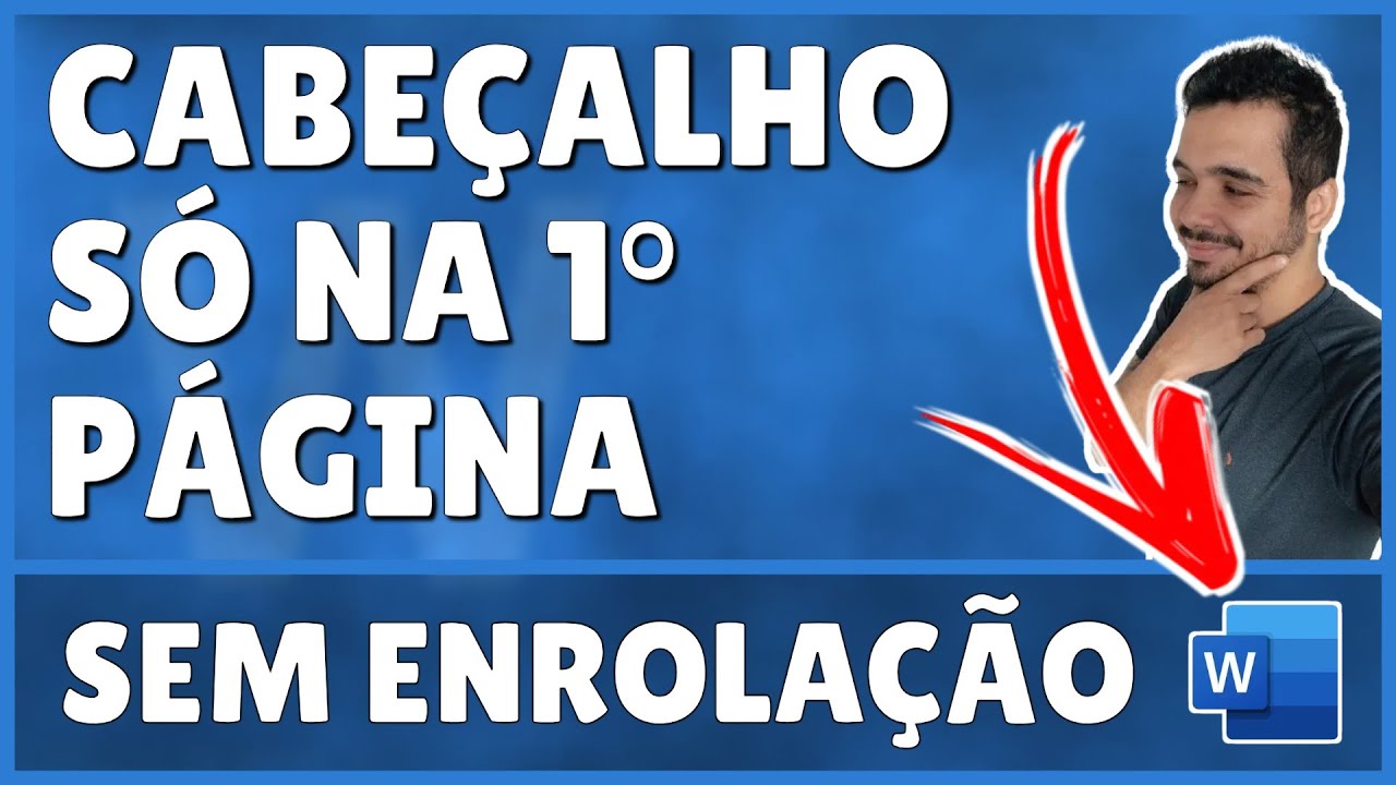 Como Deixar o Cabeçalho Só na Primeira Página no Word - YouTube