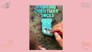 Painting Christmas Sock Bath Bomb