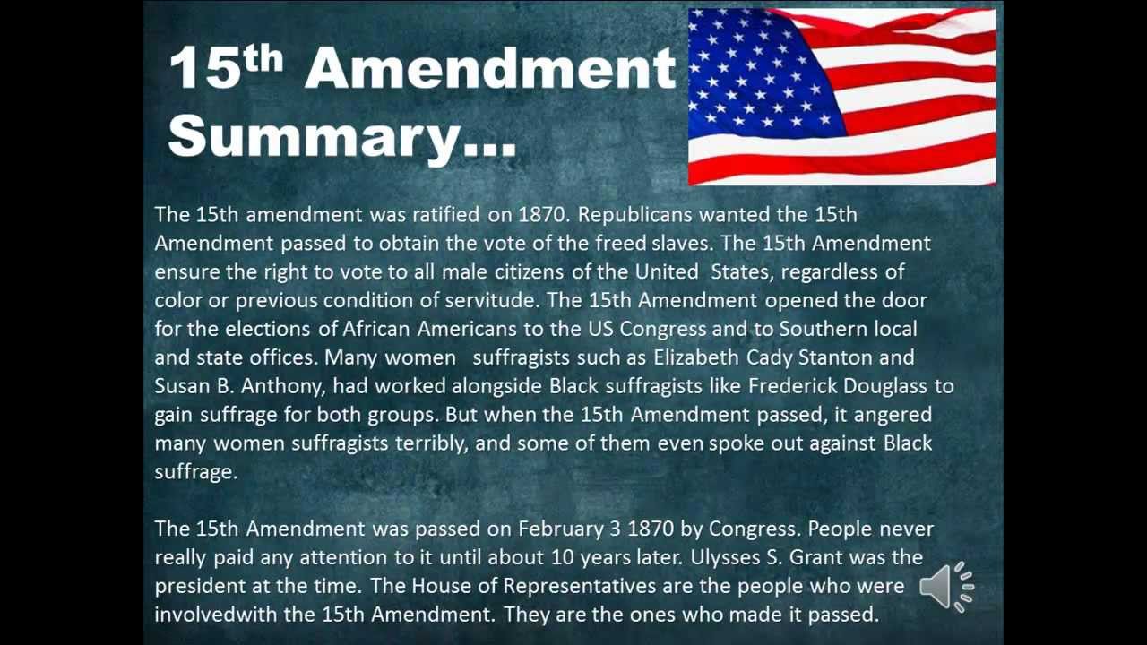 15th Amendment Summary YouTube
