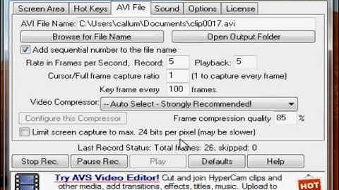 How to make your hypercam record at normal speed.