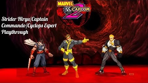 Marvel Vs. Capcom 2: Strider Hiryu/Captain Commando/Cyclops Expert Playthrough