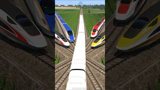 5 high-speed trains wait for each other at the 5-lane intersection#train #trainvideos