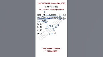 Average of Consecutive Number || NTA UGC NET/JRF 2025 (Paper-1) || Zulfeqar || Net Study ||