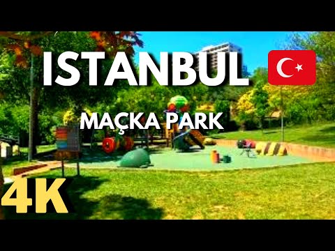 Walking in Istanbul, Turkey 🇹🇷: Maçka Park in Nişantaşı, 4K, summer, tourism