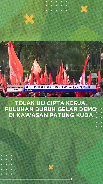 Tolak UU Cipta Kerja, Puluhan Buruh Gelar Demo di kawasan Patung Kuda