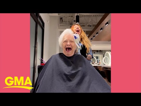 Watch grandma’s hilarious reaction to granddaughter dyeing her hair bright colors