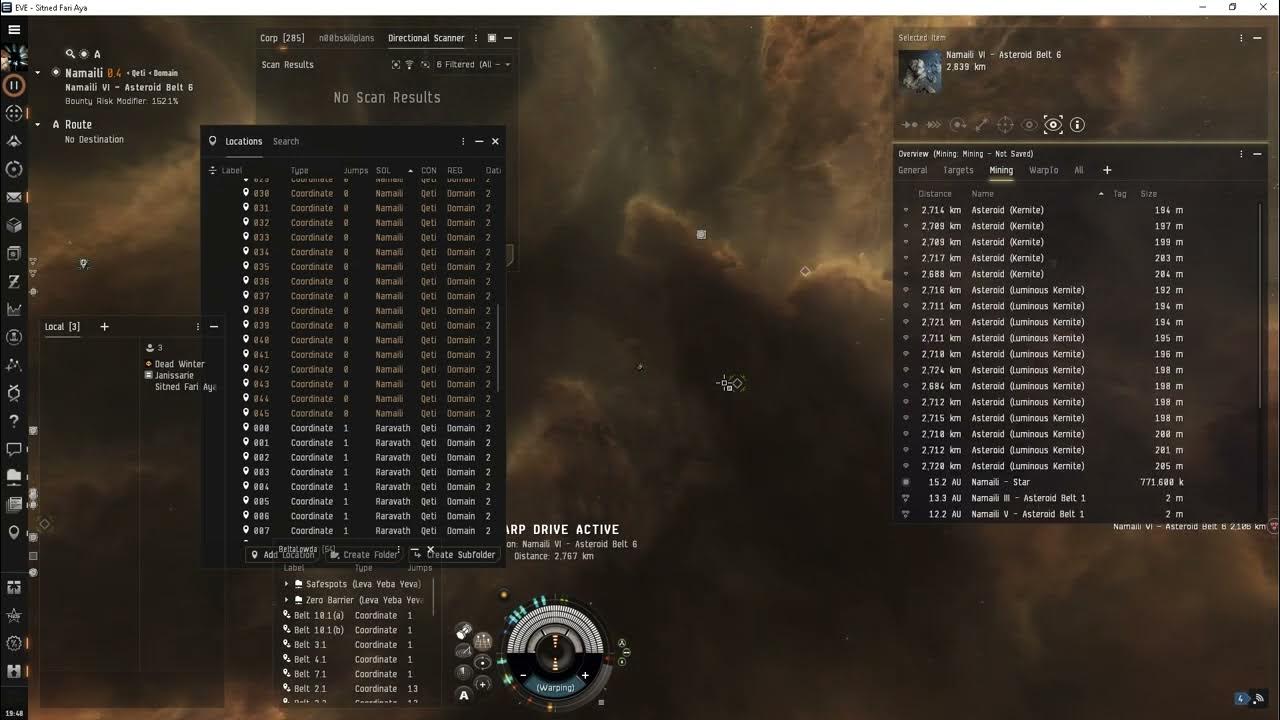 Eve online Alpha Kernite Mining Shared Bookmarks (part 2 of 4) YouTube