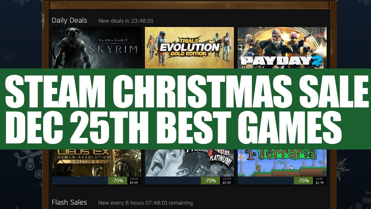 Steam Christmas Sale 25th December Best Games Skyrim, Terraria