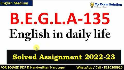 IGNOU BEGLA 135 SOLVED ASSIGNMENT 2022-23 | English Medium | IGNOU BA Solved Assignment 2022-23 PDF