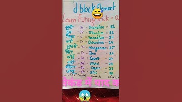 Remember D block Elements 3d Series | with this Funny😅👌 Trick NEET Chemistry #short#ytshorts