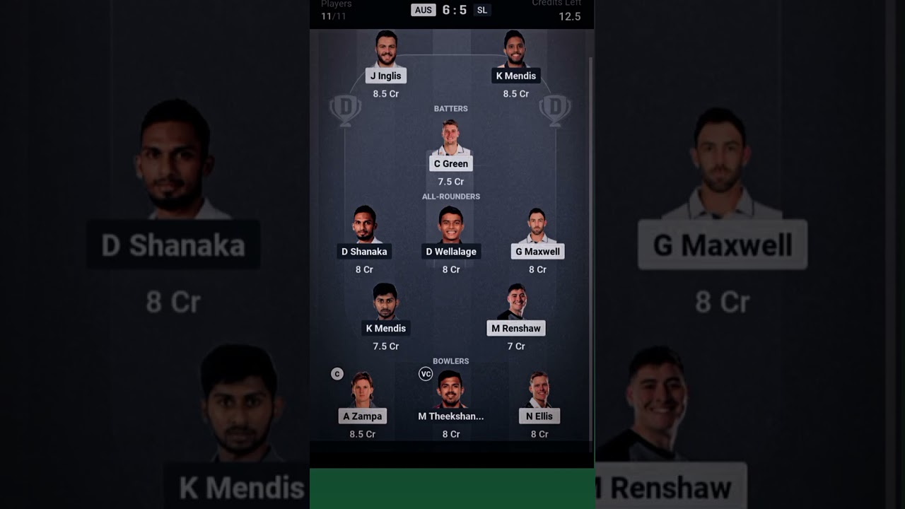 AUS VS SL T20 MATCH DREAM 11 TEAM 
