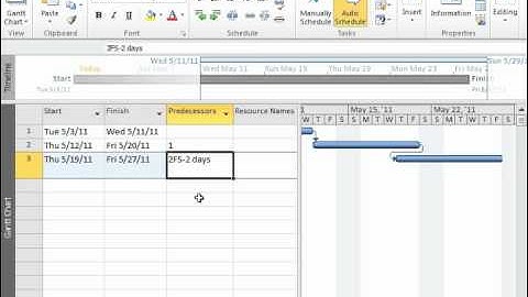 Project 2010 Tutorial Setting Task Lead & Lag Time Microsoft Training Lesson 8.1