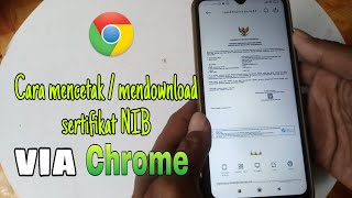 Cara mendownload / mencetak sertifikat NIB via crome.