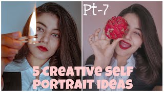 5 Creative SELF PORTRAIT ideas at home | Instagram Pictures at Home | Shreya Pandya #Selfportraits