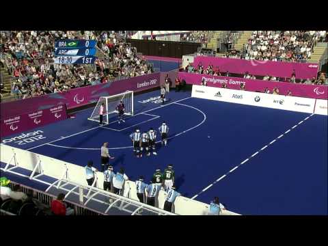 Football 5-a-side - BRA versus ARG - 1st half - Men's Semifinal 2 - London 2012 Paralympic Games