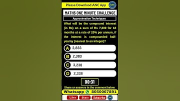 Maths 1 Minute Challenge Series- Approximation Techniques (Video-14) #ssccgl #sbipo #anilnairclasses