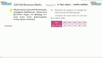 TN 12th Std Business Maths | Exercise 9.1 | Q.No. 18 | #KarpomKanitham