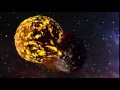 Two planets collide in deep space 3d animation