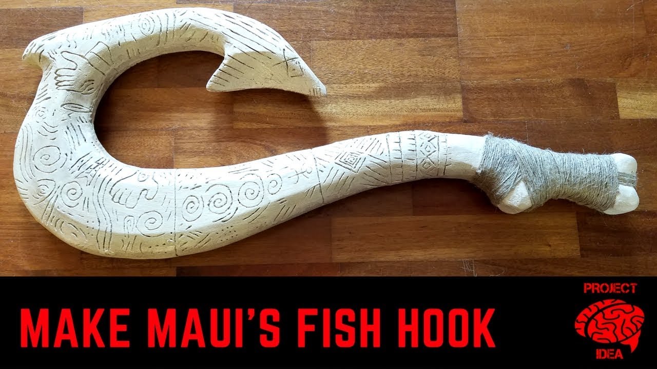 Make Maui's fish hook from styrofoam insulation, easy 