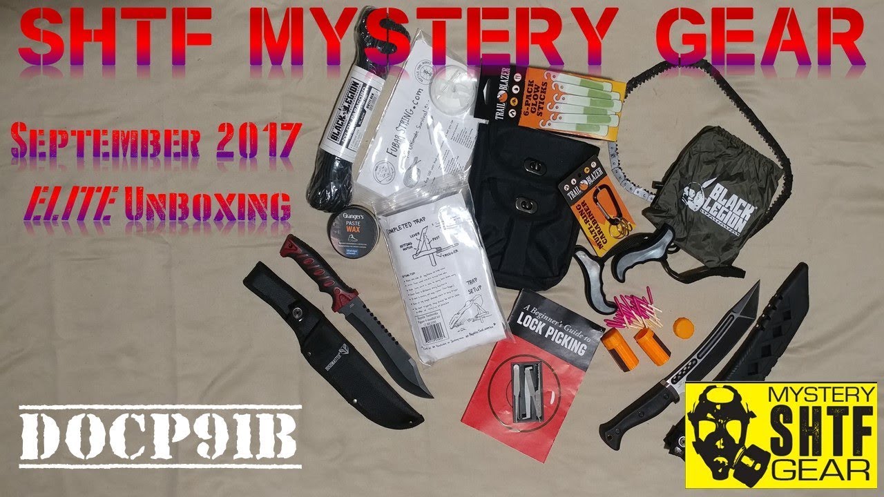 SHTF Mystery Gear ELITE Box September 2017 Unboxing & Review YouTube