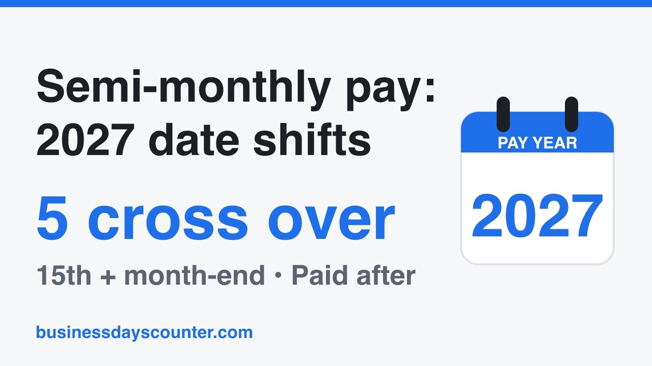 Semi-Monthly Pay Schedule 2027: 5 Month-End Checks Cross Over - YouTube