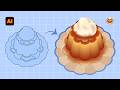 I made a caramel FLAN using just vectors & gradients and you can make it too with this video